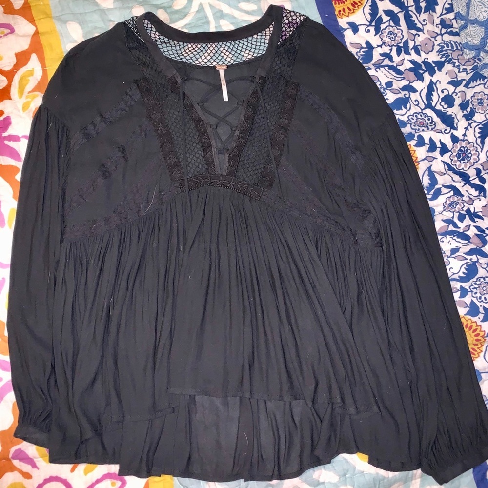Black Free People Blouse